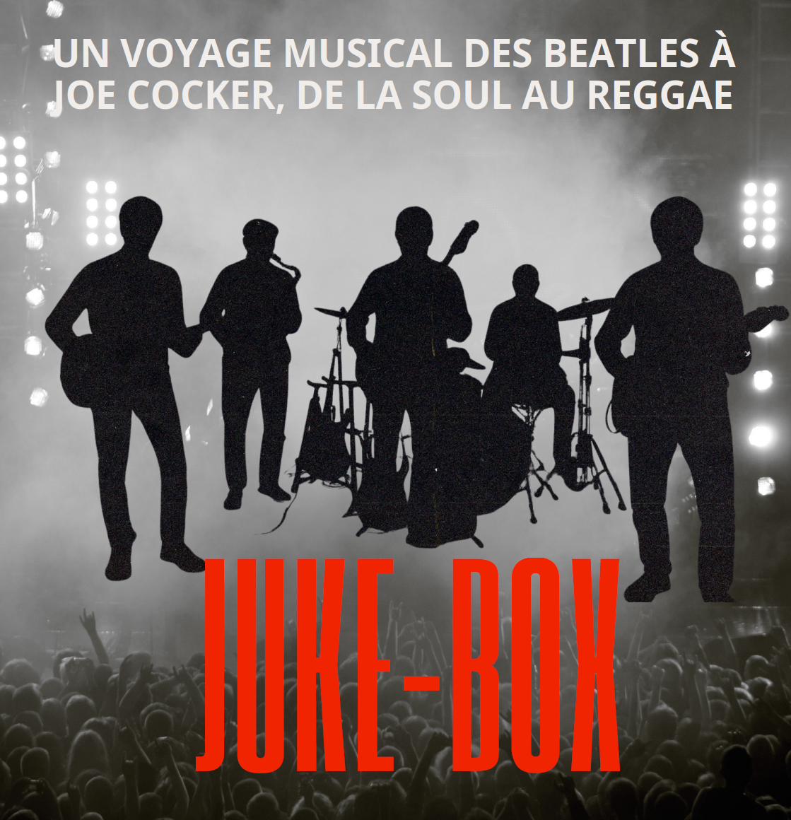 Affiche Juke-Box Personnages musiciens en ombre chinoise